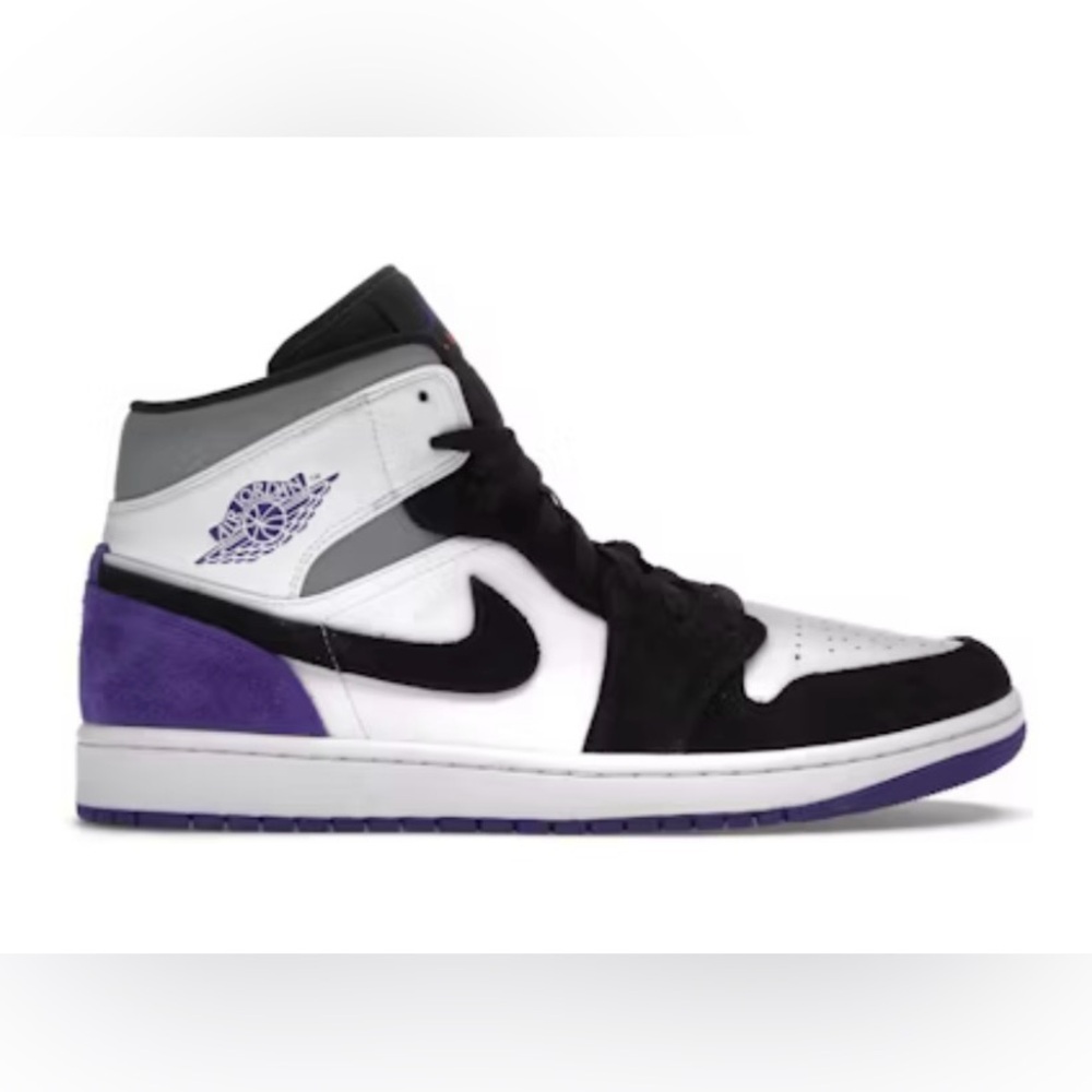 Nike Air Jordan 1 Mid Black and Purple Shoes